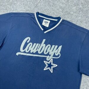 VTG Dallas Cowboys Shirt Mens XL Blue Embroidered Short Sleeve Tee NFL Football‎